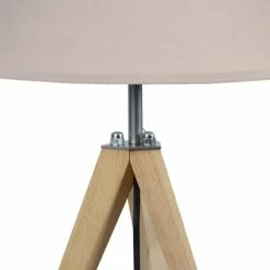 Tosel Lampes à Poser Lampe A Poser Bois Naturel Et Taupe -Éclairage Soldes 2024 lampe a poser bois naturel et taupe 2