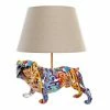 Wadiga Lampes à Poser Lampe à Poser Chien Bouledogue Multicolore 38x36x47cm -Éclairage Soldes 2024 lampe a poser chien bouledogue multicolore 38x36x47cm
