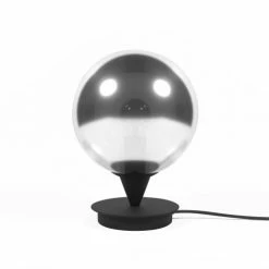 Potiron Paris Lampes à Poser Lampe à Poser Design En Métal Noir Et Verre Fumé