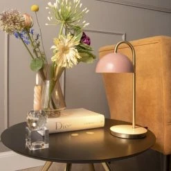 Present Time Lampes à Poser Lampe à Poser Dome Métal Rose -Éclairage Soldes 2024 lampe a poser dome metal rose 4