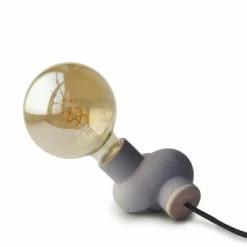 Gone's Lampes à Poser Lampe à Poser En Béton Et Bois Cordon Noir Ampoule LED Edison -Éclairage Soldes 2024 lampe a poser en beton et bois cordon noir ampoule led edison 1