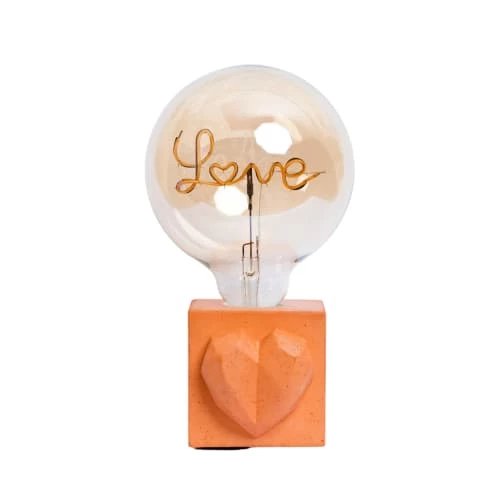 Junny Lampes à Poser Lampe à Poser En Béton Orange Avec Son Ampoule à Message 4 Junny Lampes à Poser Lampe à Poser En Béton Orange Avec Son Ampoule à Message – Image 2