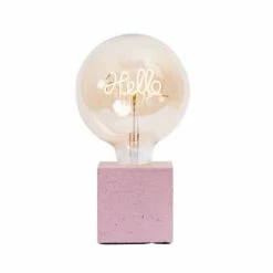 Junny Lampes à Poser Lampe à Poser En Béton Beige Avec Son Ampoule à Message -Éclairage Soldes 2024 lampe a poser en beton rose pastel avec son ampoule a message