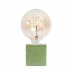 Junny Lampes à Poser Lampe à Poser En Béton Beige Avec Son Ampoule à Message -Éclairage Soldes 2024 lampe a poser en beton vert avec son ampoule a message 1