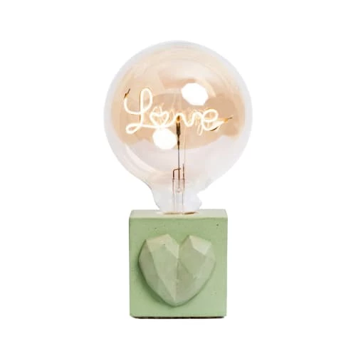 Junny Lampes à Poser Lampe à Poser En Béton Vert Avec Son Ampoule à Message 3 Junny Lampes à Poser Lampe à Poser En Béton Vert Avec Son Ampoule à Message