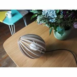 Gone's Lampes à Poser Lampe à Poser En Bois Chêne Naturel Avec Fil Blanc -Éclairage Soldes 2024 lampe a poser en bois chene naturel avec fil blanc 2