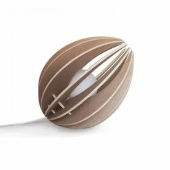 Gone's Lampes à Poser Lampe à Poser En Bois Chêne Naturel Avec Fil Blanc