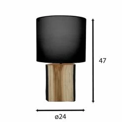 Pirouette Paris Lampes à Poser Lampe à Poser En Bois De Suar Abat-jour Noir -Éclairage Soldes 2024 lampe a poser en bois de suar abat jour noir 3