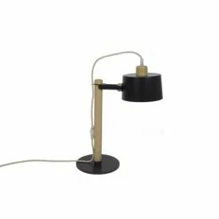 DIZY Design Lampes à Poser Lampe à Poser En Chêne Et Métal Noir