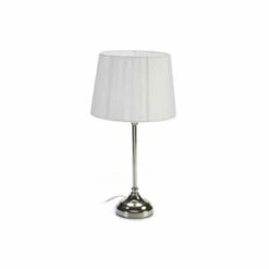 Wadiga Lampes à Poser Lampe à Poser En Métal Argenté Et Abat-jour Blanc H45cm -Éclairage Soldes 2024 lampe a poser en metal argente et abat jour blanc h45cm 2
