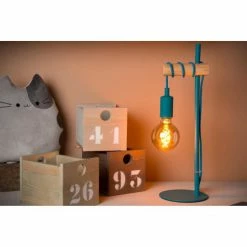 J&Kids Lampes à Poser Lampe à Poser En Métal Bleu Ø 15 Cm -Éclairage Soldes 2024 lampe a poser en metal bleu oe 15 cm 4