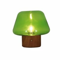 Pirouette Paris Lampes à Poser Lampe à Poser En Verre Base En Métal Effet Bois -Éclairage Soldes 2024 lampe a poser en verre base en metal effet bois 1