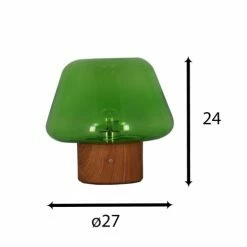 Pirouette Paris Lampes à Poser Lampe à Poser En Verre Base En Métal Effet Bois -Éclairage Soldes 2024 lampe a poser en verre base en metal effet bois 3