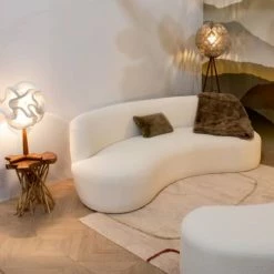 Now’s Home Lampes à Poser Lampe à Poser En Zipper Ivoire Pied En Teck H64 -Éclairage Soldes 2024 lampe a poser en zipper ivoire pied en teck h64 2