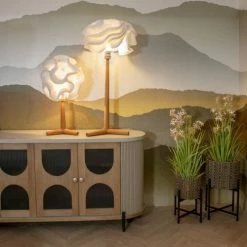 Now’s Home Lampes à Poser Lampe à Poser En Zipper Ivoire Pied En Teck H94 -Éclairage Soldes 2024 lampe a poser en zipper ivoire pied en teck h94 3