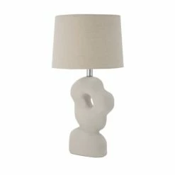 Bloomingville Lampes à Poser Lampe à Poser Forme Organique En Grès Blanc -Éclairage Soldes 2024 lampe a poser forme organique en gres blanc 3