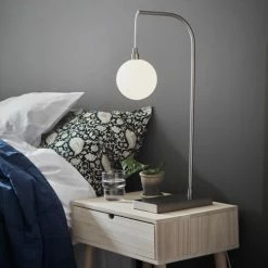 Markslöjd Lampes à Poser Lampe à Poser Métal Argent/verre Opalin H60cm -Éclairage Soldes 2024 lampe a poser metal argent verre opalin h60cm 2