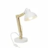 Brilliant Lampes à Poser Lampe à Poser Métal Blanc Et Bois Naturel H59cm -Éclairage Soldes 2024 lampe a poser metal blanc et bois naturel h59cm 1