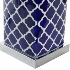 Wadiga Lampes à Poser Lampe à Poser Style Oriental En Porcelaine Bleue Et Blanche - 35x35x57 -Éclairage Soldes 2024 lampe a poser style oriental en porcelaine bleue et blanche 35x35x57 2
