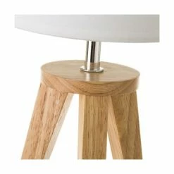 Wadiga Lampes à Poser Lampe à Poser Trépied Bois Et Abat-jour Blanc H33,5cm -Éclairage Soldes 2024 lampe a poser trepied bois et abat jour blanc h33 5cm 2
