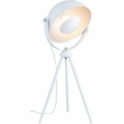 ATHM DESIGN Lampes à Poser Lampe Abat Jour Blanc Et Pieds Métal -Éclairage Soldes 2024 lampe abat jour blanc et pieds metal 3