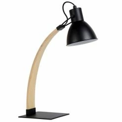 Lucide Lampes à Poser Lampe De Bureau En Bois Noir -Éclairage Soldes 2024 lampe de bureau en bois noir 3