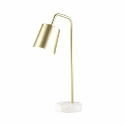 Maisons Du Monde Lampes De Chevet Enfant Lampe De Bureau En Métal Doré Et Marbre Blanc -Éclairage Soldes 2024 lampe de bureau en metal dore et marbre blanc 1000 14 29 181659 3