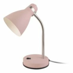 Leitmotiv Lampes à Poser Lampe De Bureau En Métal New Study Gris -Éclairage Soldes 2024 lampe de bureau en metal new study rose poudre 3