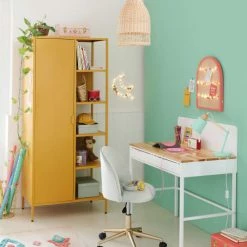 Maisons Du Monde Lampes De Chevet Enfant Lampe De Bureau En Métal Vert Et Hévéa -Éclairage Soldes 2024 lampe de bureau en metal vert et hevea 1000 8 23 181653 13