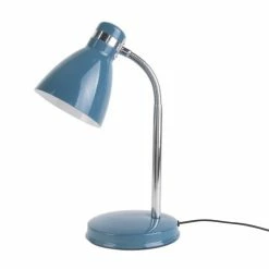 Present Time Lampes à Poser Lampe De Bureau Study En Métal Bleu H34cm