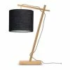 Good & Mojo Lampes à Poser Lampe De Table Bambou/lin Noir H46cm -Éclairage Soldes 2024 lampe de table bambou lin noir h46cm