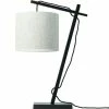 Good & Mojo Lampes à Poser Lampe De Table Bambou Noir/lin H46cm -Éclairage Soldes 2024 lampe de table bambou noir lin h46cm 12