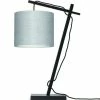 Good & Mojo Lampes à Poser Lampe De Table Bambou Noir/lin H46cm -Éclairage Soldes 2024 lampe de table bambou noir lin h46cm 18