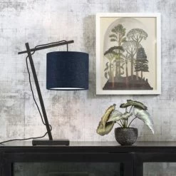 Good & Mojo Lampes à Poser Lampe De Table Bambou Noir/lin H46cm -Éclairage Soldes 2024 lampe de table bambou noir lin h46cm 25