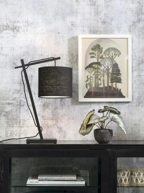 Good & Mojo Lampes à Poser Lampe De Table Bambou Noir/lin H46cm 4 Good & Mojo Lampes à Poser Lampe De Table Bambou Noir/lin H46cm – Image 2
