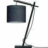 Good & Mojo Lampes à Poser Lampe De Table Bambou Noir/lin H46cm -Éclairage Soldes 2024 lampe de table bambou noir lin h46cm 6