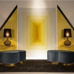 Thai Natura Lampes à Poser Lampe De Table Design Couleur Dorée -Éclairage Soldes 2024 lampe de table design couleur doree 2