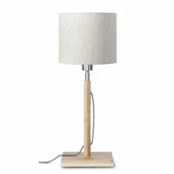 Good & Mojo Lampes à Poser Lampe De Table En Bambou Abat-jour En Lin Lin Clair, H. 59cm -Éclairage Soldes 2024 lampe de table en bambou abat jour en lin lin clair h 59cm 5
