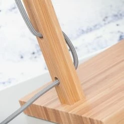 Good & Mojo Lampes à Poser Lampe De Table En Bambou Abat-jour En Lin Lin Foncé, H. 47cm -Éclairage Soldes 2024 lampe de table en bambou abat jour en lin lin fonce h 47cm 1