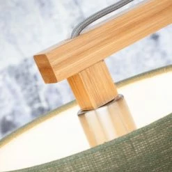 Good & Mojo Lampes à Poser Lampe De Table En Bambou Abat-jour En Lin Lin Foncé, H. 47cm -Éclairage Soldes 2024 lampe de table en bambou abat jour en lin lin fonce h 47cm 3