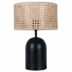 Keria Lampes à Poser Lampe De Table En Canage Naturel -Éclairage Soldes 2024 lampe de table en canage naturel 2