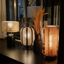 Keria Lampes à Poser Lampe De Table En Canage Naturel -Éclairage Soldes 2024 lampe de table en canage naturel 5