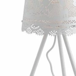 Keria Lampes à Poser Lampe De Table En Métal Blanc -Éclairage Soldes 2024 lampe de table en metal blanc 3