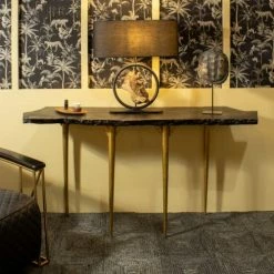 Now’s Home Lampes à Poser Lampe De Table En Métal Et Bois -Éclairage Soldes 2024 lampe de table en metal et bois 3