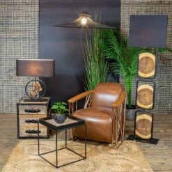 Now’s Home Lampes à Poser Lampe De Table En Métal Et Bois -Éclairage Soldes 2024 lampe de table en metal et bois 4