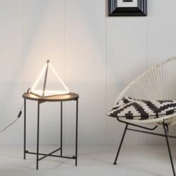 Keria Lampes à Poser Lampe De Table En Métal Gris -Éclairage Soldes 2024 lampe de table en metal gris 7