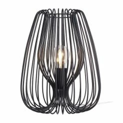 Keria Lampes à Poser Lampe De Table En Métal Noir