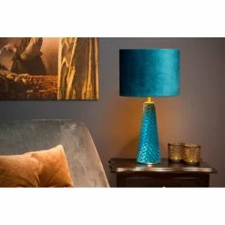 Lampea Lampes à Poser Lampe De Table En Métal Turquoise 47 Cm -Éclairage Soldes 2024 lampe de table en metal turquoise 47 cm 3
