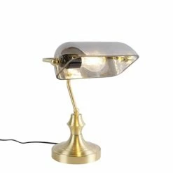 QAZQA Lampes à Poser Lampe De Table En Verre Doré/laiton -Éclairage Soldes 2024 lampe de table en verre dore laiton 4