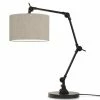 It's About Romi Lampes à Poser Lampe De Table Noire Flexible Et Abat-jour Gris Clair H100cm